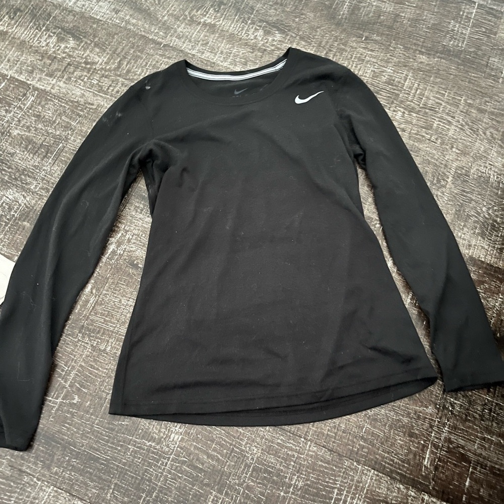 Nike Black Fitted Long Sleeve Tee